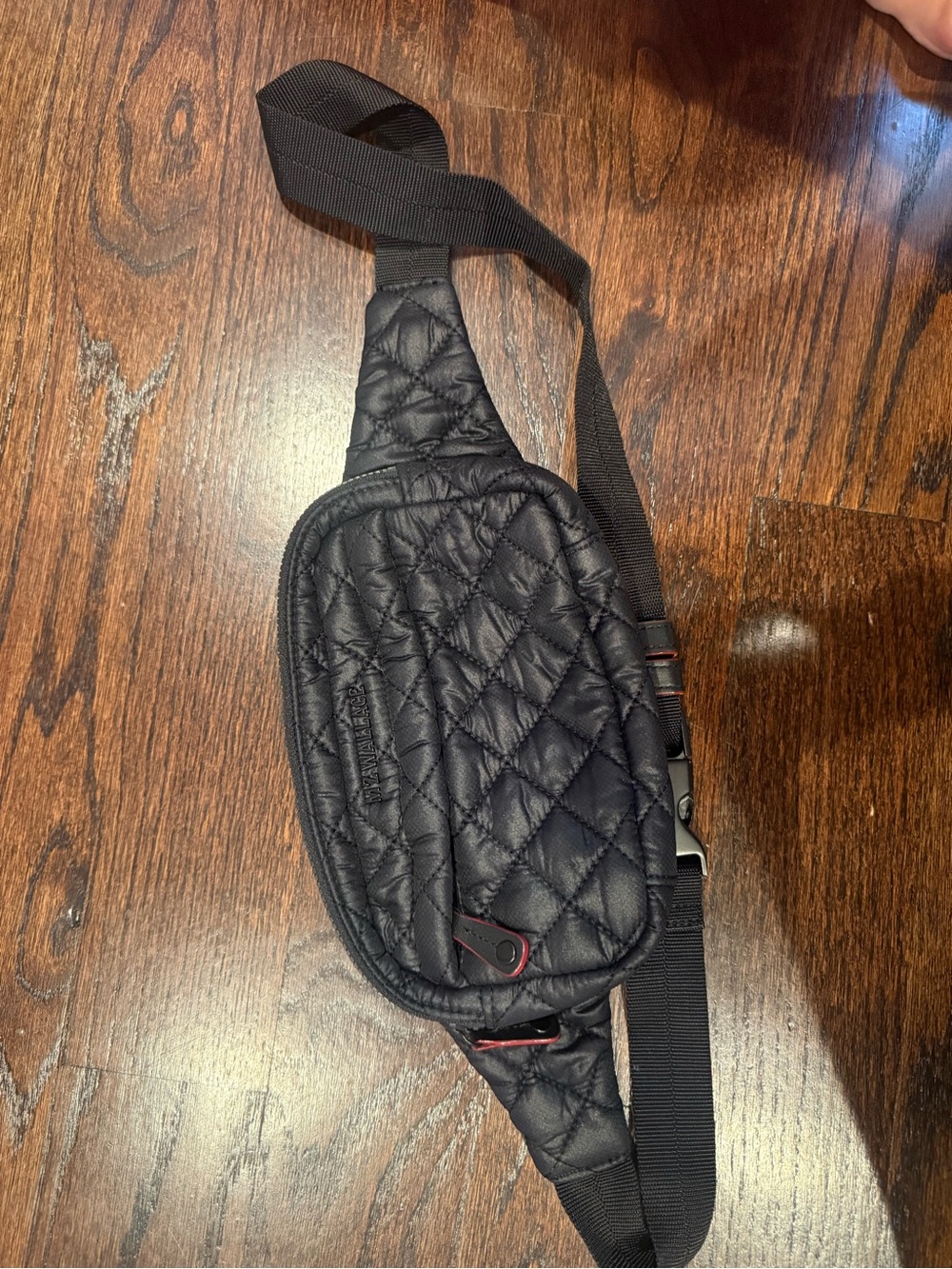 MZ Wallace Black Quilted Sling Satchel